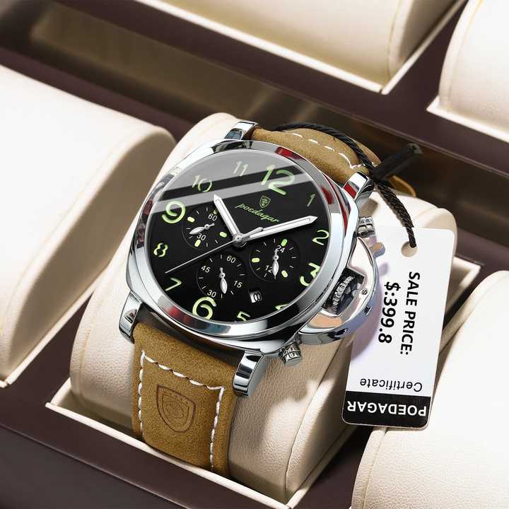 POEDAGAR Luxury Men's Quartz Waterproof Watch 