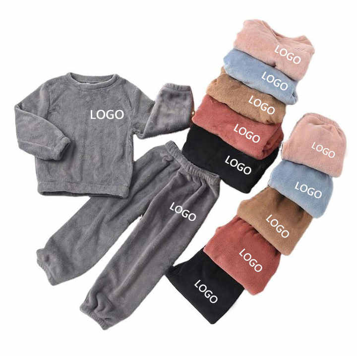 New Fleece Kids Boy Girl Children's Cotton Pajamas 
