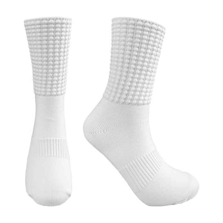 Good quality socks from custom socks manufacturer white nylon poodle ankle dance socks without crystals 