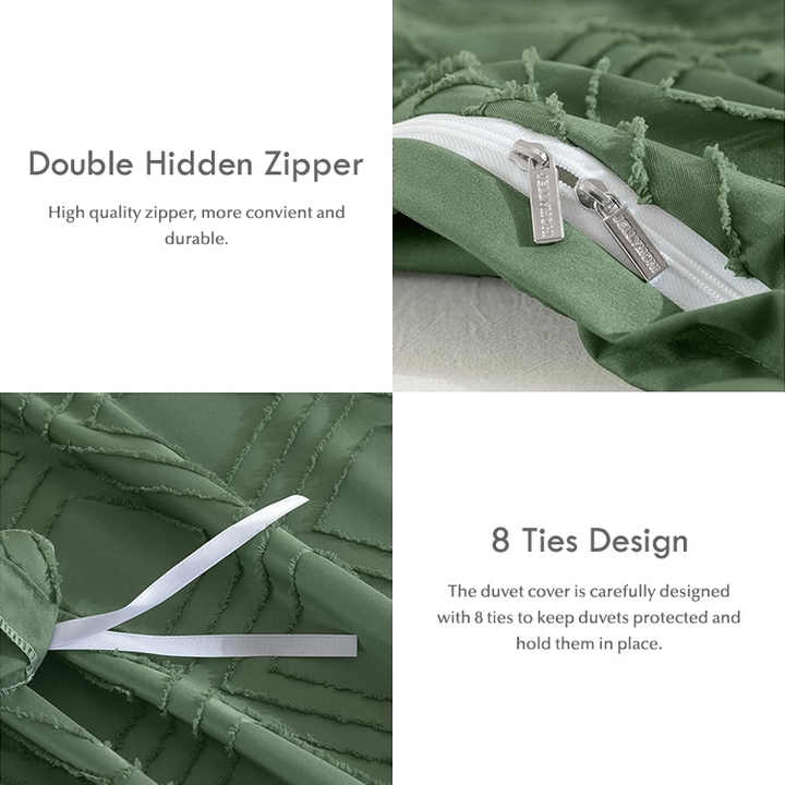 مجموعة غطاء ناعم للغاية ، 3 مع إغلاق سحاب . Ultra Soft Duvet Cover Set, 3 with Zipper Closure in Solid
