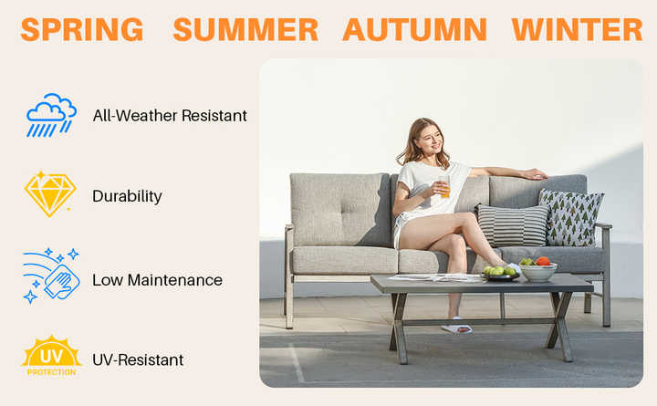 2-piece aluminum chair set 