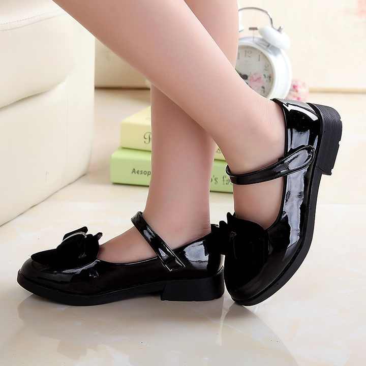 Girls' leather flat shoes for children 
