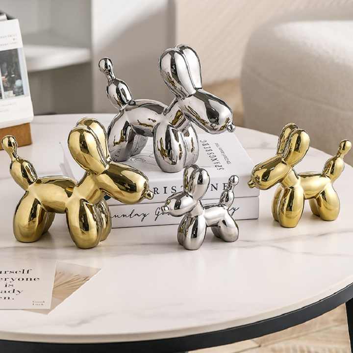 Electroplated ceramic home figurines 