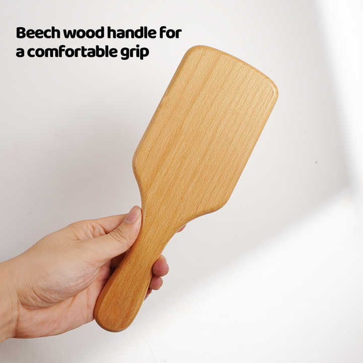 Wooden Air Cushion Massage Comb For Women - أداة علاجية ذات أسنان واسعة وشخصية كبيرة، فرشاة شعر أسطوانية