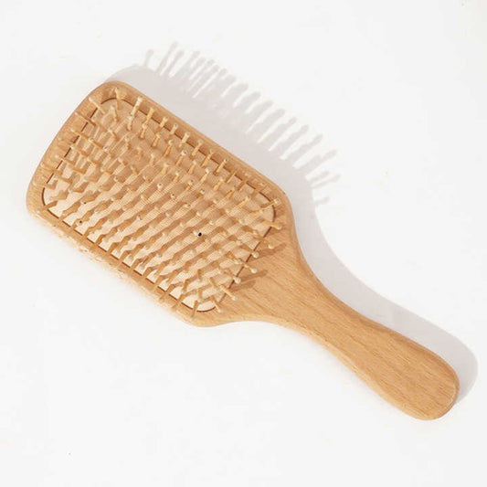 Wooden Air Cushion Massage Comb For Women - أداة علاجية ذات أسنان واسعة وشخصية كبيرة، فرشاة شعر أسطوانية