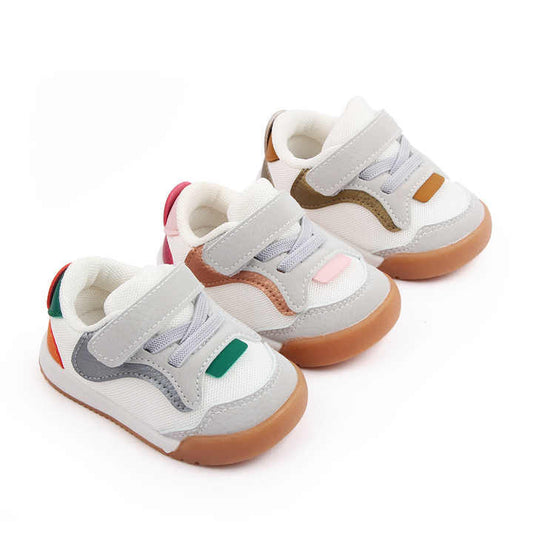 أحذية أطفال للربيع والخريف ، أحذية بيضاء شبكية . Spring and Autumn Baby Shoes, White Breathable Mesh
