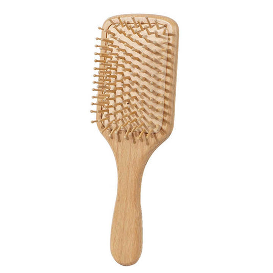 Wooden Air Cushion Massage Comb For Women - أداة علاجية ذات أسنان واسعة وشخصية كبيرة، فرشاة شعر أسطوانية