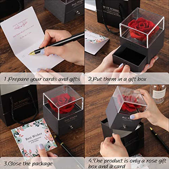 Wholesale Low MOQ Eternal Flower Jewelry Box for Valentine's Day Gift 