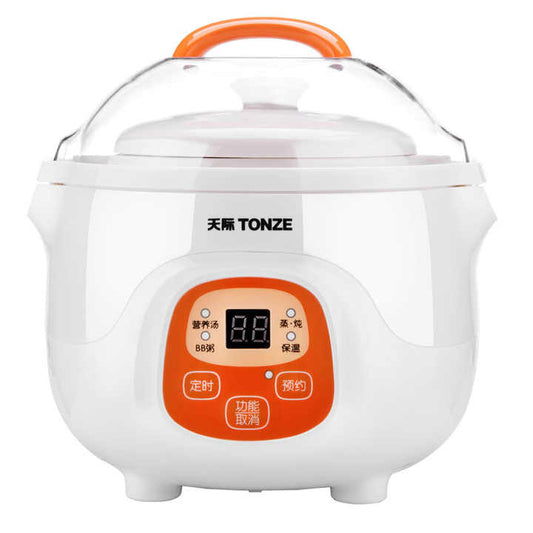 TONZE المحمولة بطيئة طباخ OEM الزبادي . TONZE Portable Slow Cooker OEM Yogurt Porridge Baby Food Maker 0.7L Mini Ceramic Pot Travel Electric Cooker