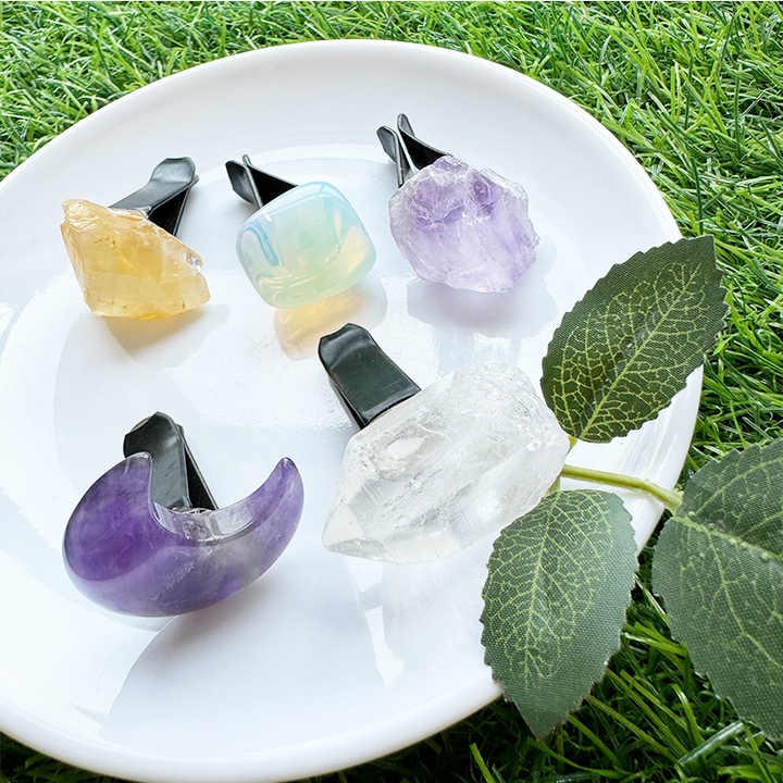 High Quality Natural Crystal Car Vent Clip. Wholesale High Quality Natural Crystal Car Vent Clip 