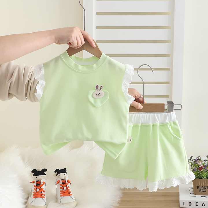 &nbsp;Trendy Baby Two-Piece Outfit Cotton-طقم ملابس صيفي