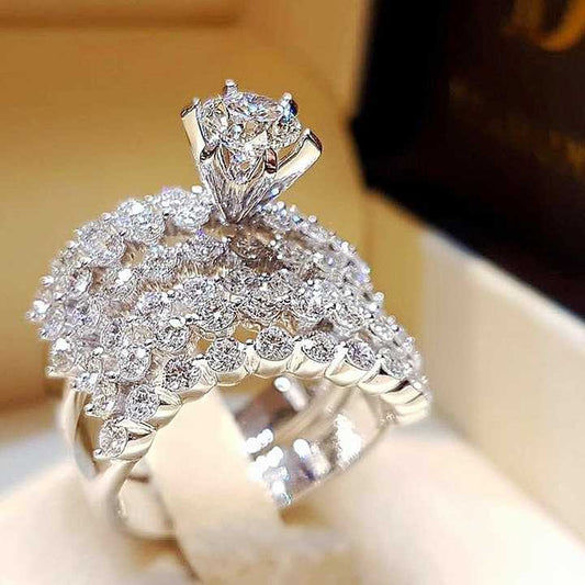 Luxury Wedding Rings Set - Fashion Jewelry 