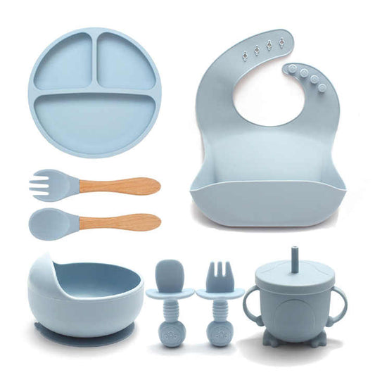 Bpa Free Non-spill Strong-مجموعة ملاعق وأطباق تغذية الأطفال