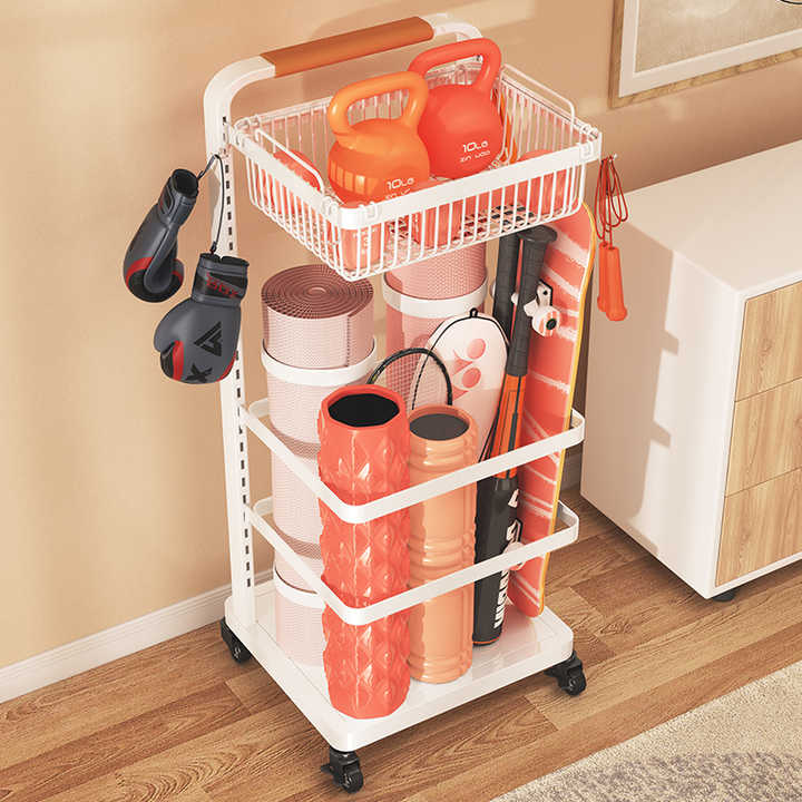 Multifunctional Removable 3-Tier Gym Equipment Rack, Yoga Mat Shelf Organizer 