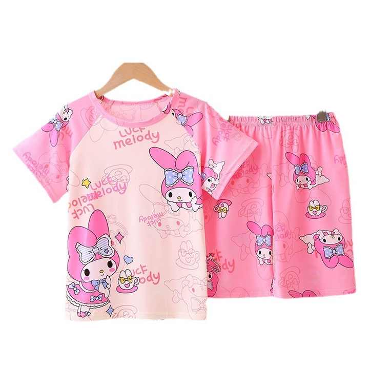 Wholesale Summer Short Sleeve Children's Pajamas Set Cartoon Spider Kt Pika Breathable Boys Girls Kids Pajamas 