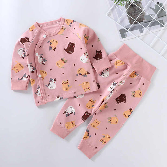 طقم بيجامة قطنية للأطفال جديدة رائجة البيع بالجملة ، طقم ملابس داخلية دافئة للبنين ، ومجموعة خريف للبناتNew hot sale wholesale children's cotton pajama set, boys' warm underwear set, and girls' autumn set