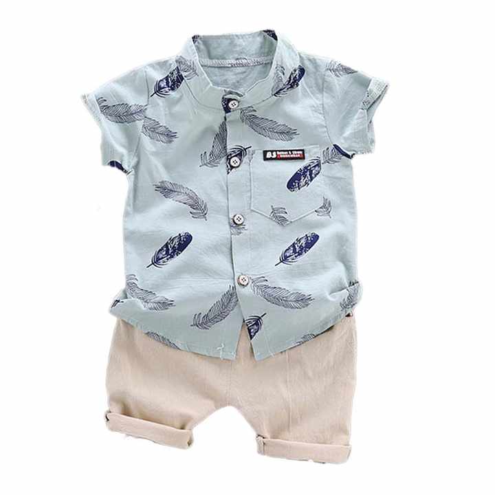 Boys' Shorts Summer Clothes for Little Boys with Leaf Pattern