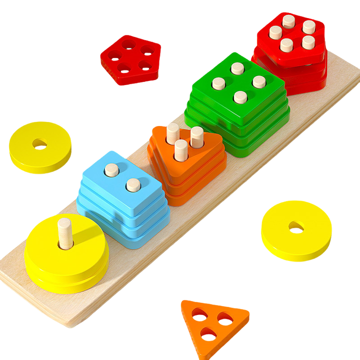 ألغاز خشبية للتعرف على الألوان، مناسبة للأطفال . Wooden Color Recognition Puzzles, Suitable for