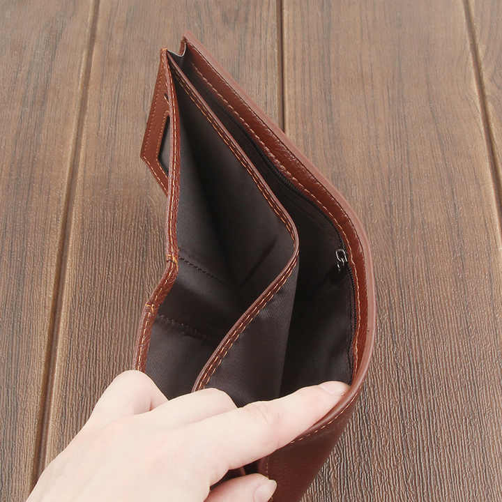 Wholesale Stylish PU Leather Wallet Men Simple Casual Short Small Wallet Clutch Male Purse 