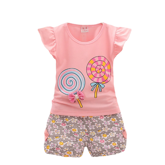 Baby Girl Summer Clothes Sets Short-مجموعة ملابس صيفية