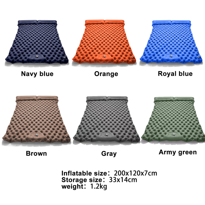 Double Camping Air Mattress Lightweight Inflatable Sleeping Pad 