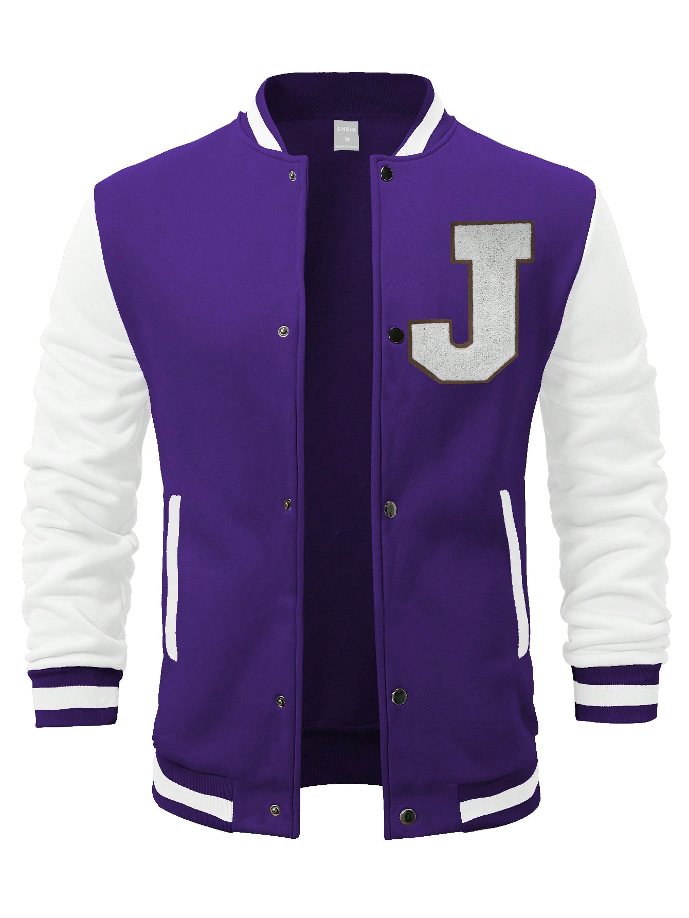 جاكيت بيسبول رجالي مطرز من الجلد