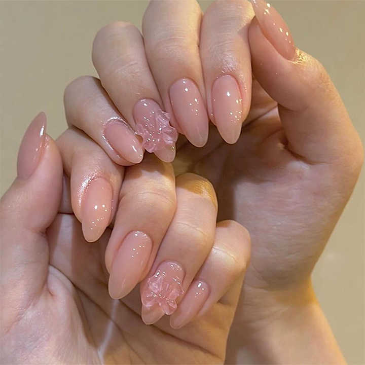 Simple Sweet Blush-أظافر فرنسية