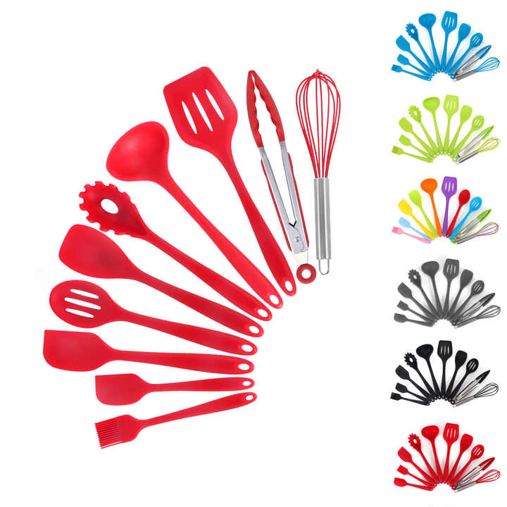 مجموعة أواني مطبخ من السيليكون -  Silicone Kitchen Utensil Set