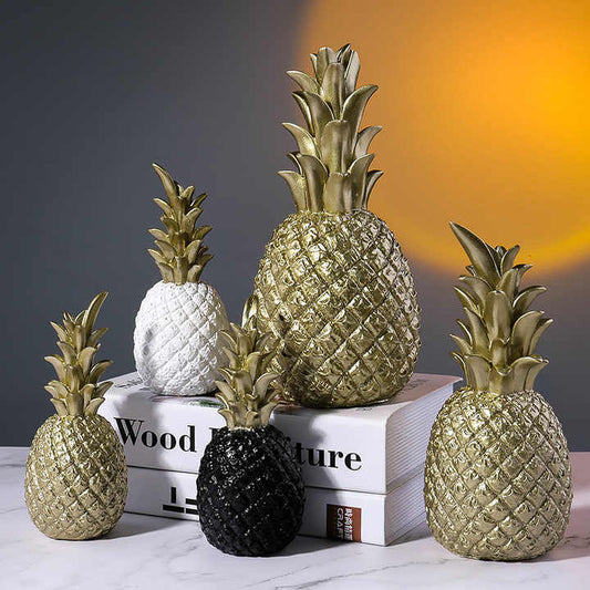 , Creative Living Room Decor, TV Cabinet, Soft Decor, Pineapple Letterديكور على شكل أناناس من Nordic INS, ديكور على شكل أناناس باللون الأسود الذهبي ، ديكور إبداعي لغرف المعيشة ، خزانة تلفزيون ، ديكور ناعم ، حرف الأناناس