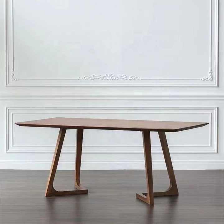 Modern solid wood table, simple Scandinavian design. 