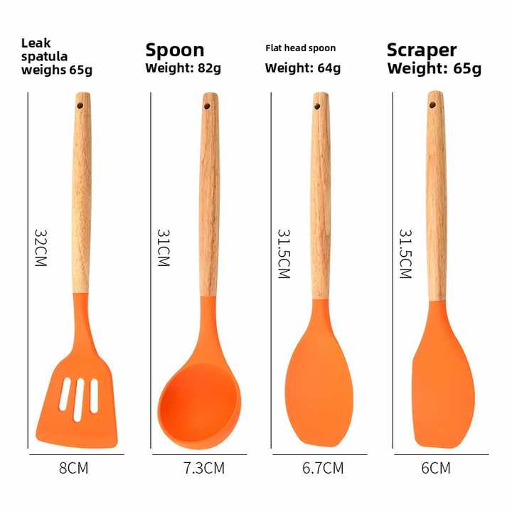 طقم أدوات مطبخ سيليكون مكون من 12 قطعة