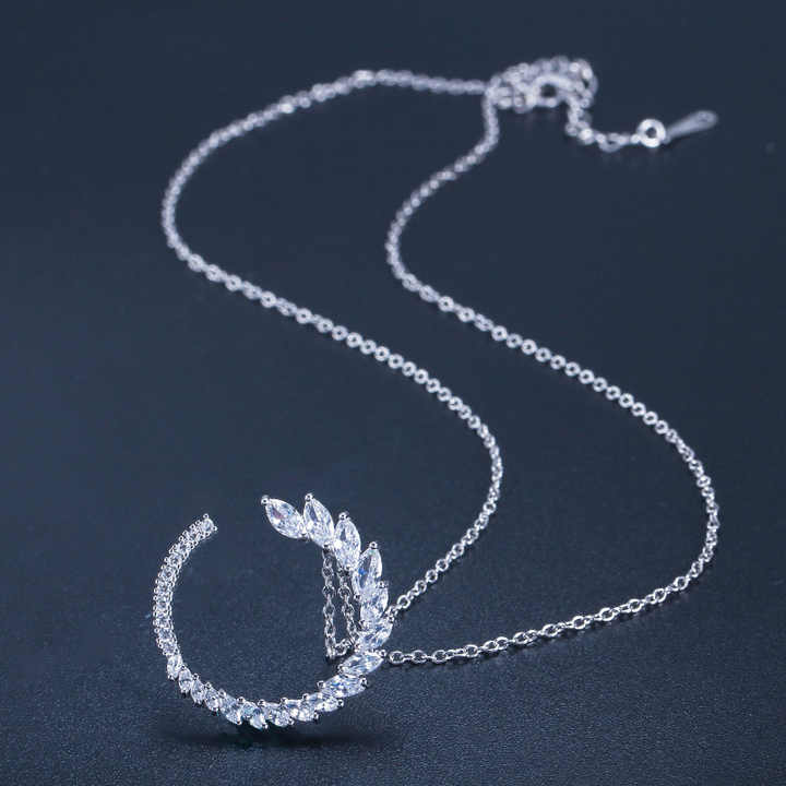 Leaf Earrings and Necklace 