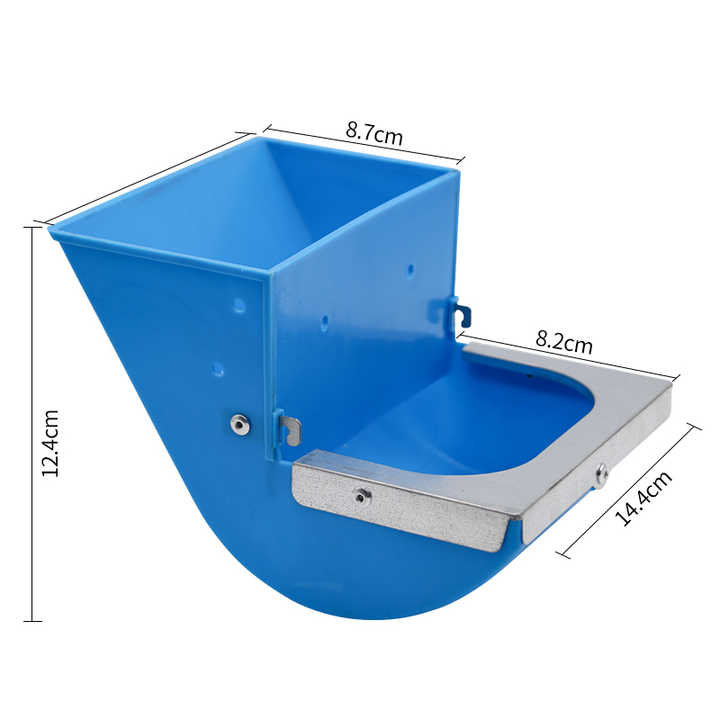 Bowls and Feeders - Plastic and Steel Food Feeder for Rabbit Cage 