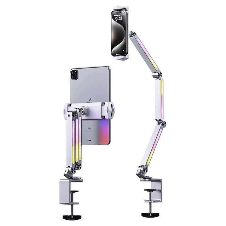 Aluminum Long Arm Desktop Mount Holder Clamp-On 