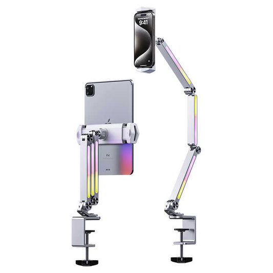 Aluminum Long Arm Desktop Mount Holder Clamp-On 