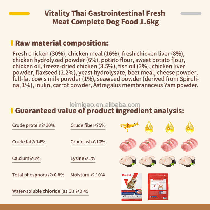 Improve Intestinal Immunity Samples Pet Food Adult Puppy Pet Treats Regulate Bowel Plants Dry Dog Food 