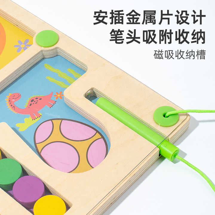 خشبية ثلاثة في واحد تصنيف الألوان الاقتران القلم . Wooden three-in-one color classification pairing pen