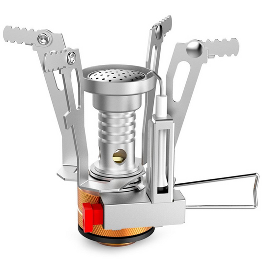 Jetshark Outdoor Hiking Portable Folding Gas Stove Burner s With Piezo Ignition Integrated MINI Stoves موقد غاز محمول قابل للطي من Jetshark للمشي لمسافات طويلة في الهواء الطلق مزود بإشعال كهربائي مدمج ومواقد صغيرة