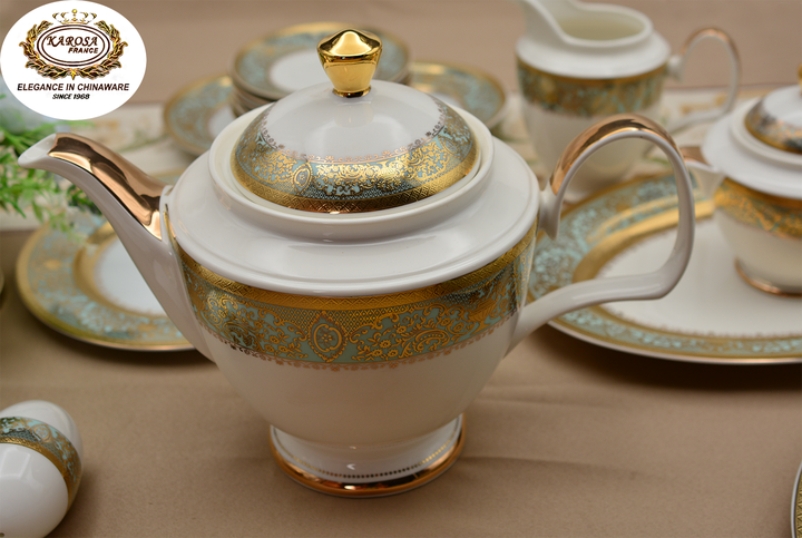 Set Luxury Style Bone China Tea Cup Set-  طقم شاي كاروسا عالي الجودة