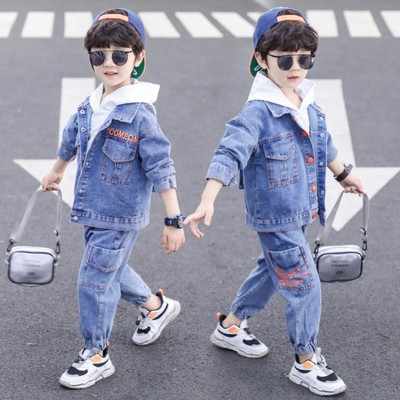 High Quality Wholesale Boys Long Denim Jeans Jumpsuit for Kids 