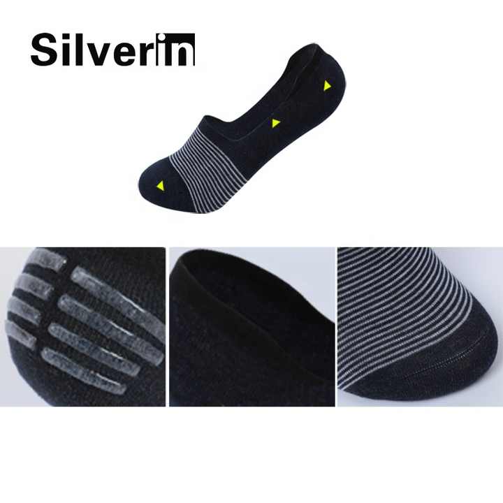 Summer Slip Ant Silicone Silver Antibacterial Women Invisible Socks 