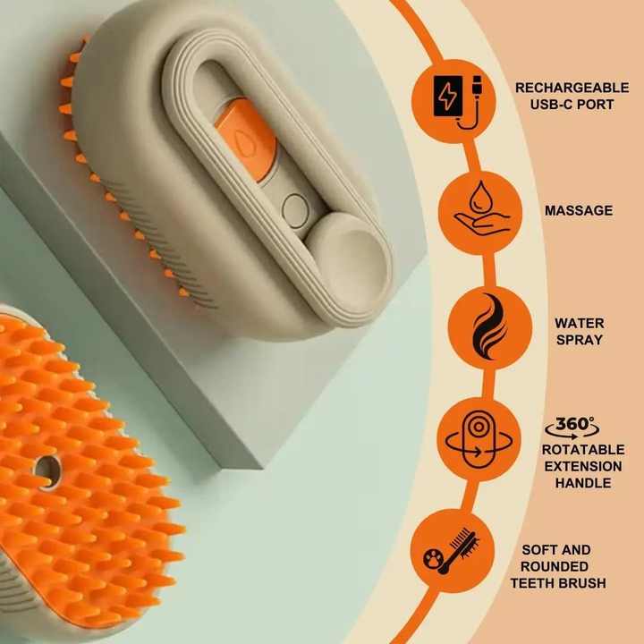 New USB Charging 3 in 1 Self Cleaning Steam Brush 