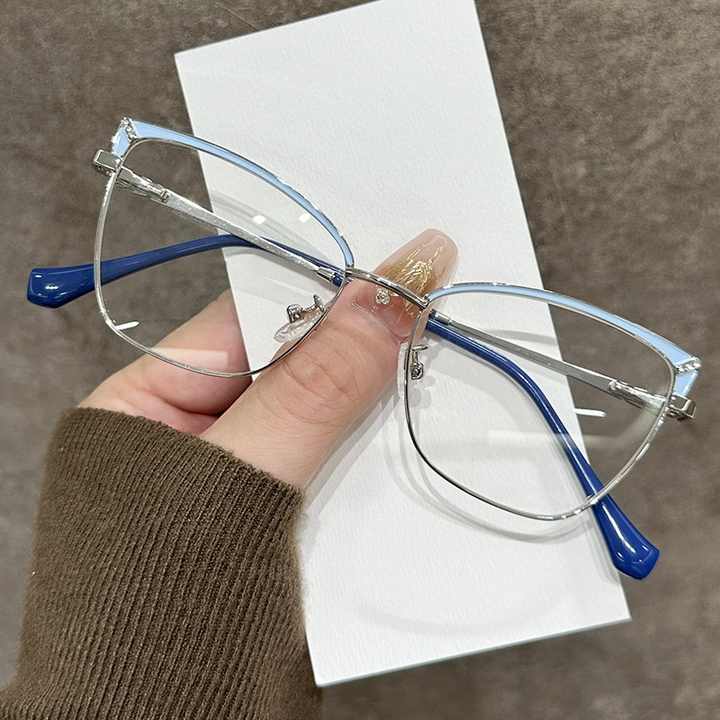 Fashion Women's Anti-Blue Light Glasses Frame Female Large Frame Square Optical Glasses 