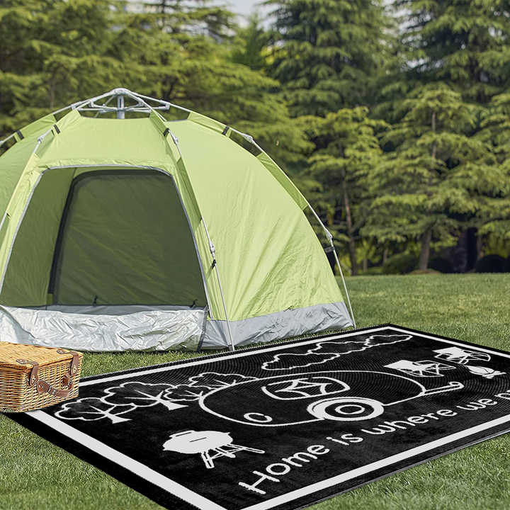 Reversible Outdoor RV Rugs Drain Mats Waterproof Area 3 
