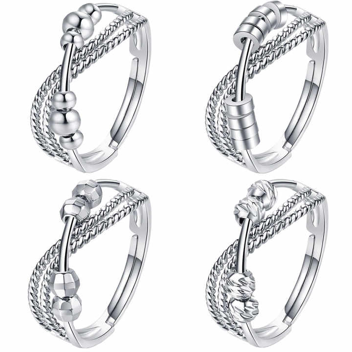 New Women's Adjustable Anti-Anxiety Swivel Ring 