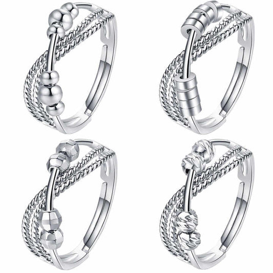 New Women's Adjustable Anti-Anxiety Swivel Ring 