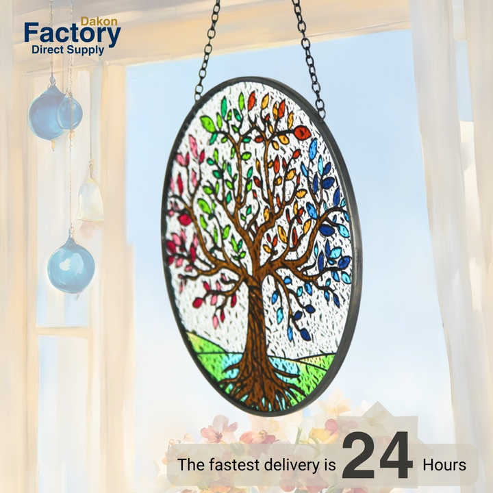 Tree of life, stained glass, ornament. 