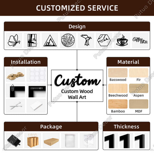 لوحة فنية جدارية خشبية سوداء ديكور