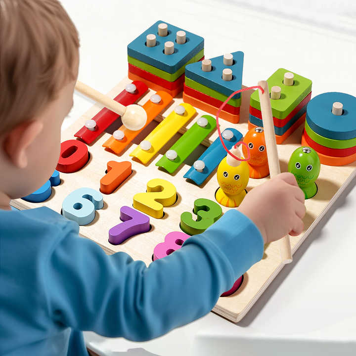 مجموعة مونتيسوري للأشكال الهندسية الأربعة في   Montessori 4-in-1 Geometric Shapes Set