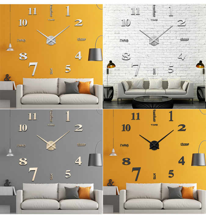 Modern Frameless Large Home Wall Clock 